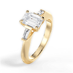Emily Emerald Cut Lab Grown Diamond 18Kt Yellow Gold Engagement Ring - View 3