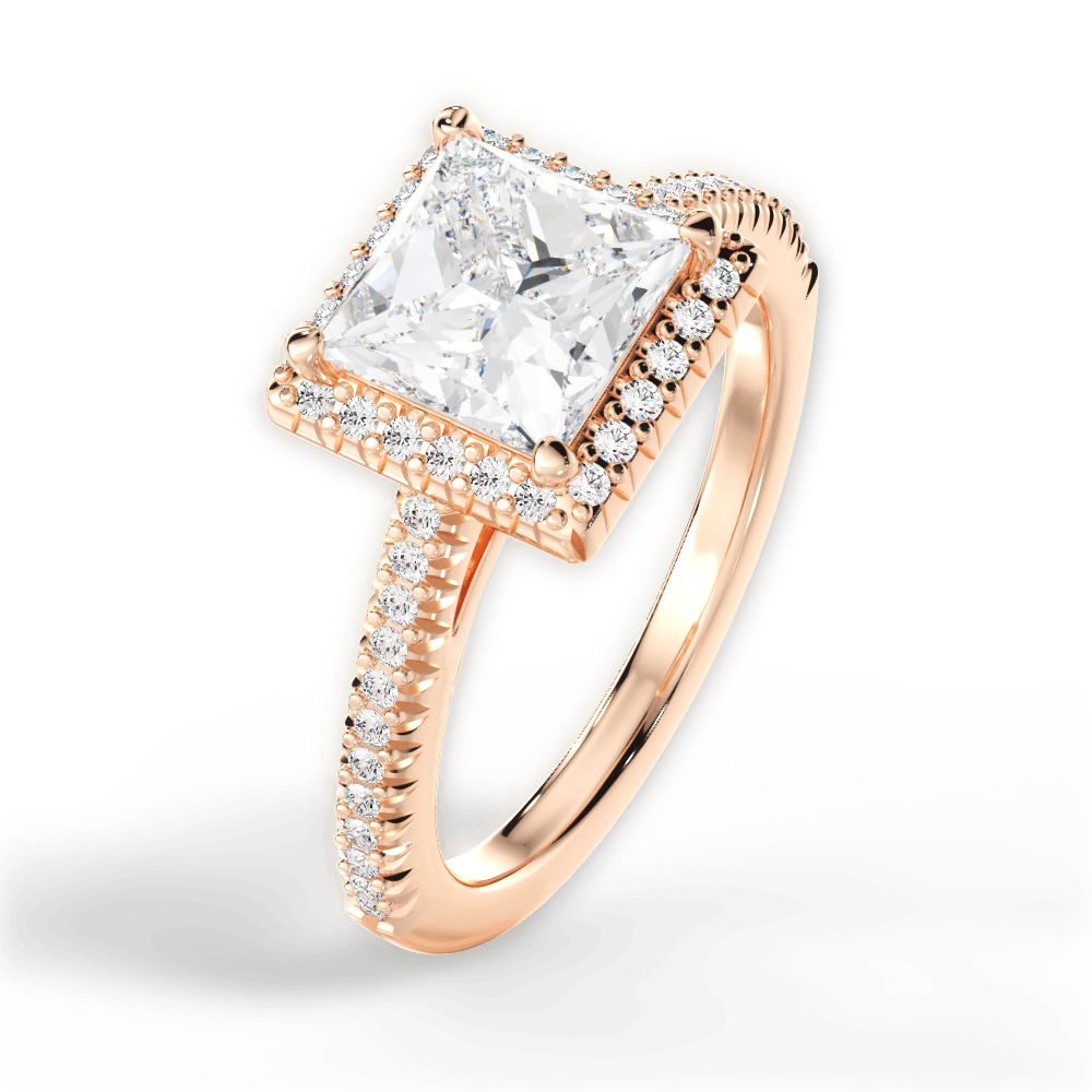 Jenny Princess Cut Lab Grown Diamond 18Kt Rose Gold Engagement Ring - View 2