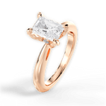 Elaine Radiant Cut Lab Grown Diamond 18Kt Rose Gold Engagement Ring - View 3