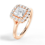 Geneva Princess Cut Lab Grown Diamond 18Kt Rose Gold Engagement Ring - View 2