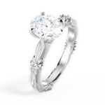 Claire Oval Cut Lab Grown Diamond 18Kt White Gold Engagement Ring - View 3