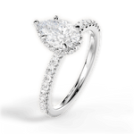 Isabella Pear Cut Lab Grown Diamond Platinum Engagement Ring - View 4