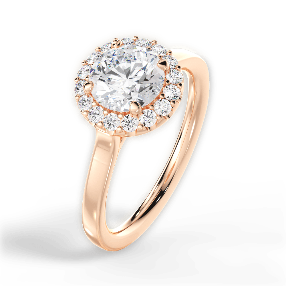 Fiona Round Cut Lab Grown Diamond 18Kt Rose Gold Engagement Ring - View 3