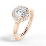 Fiona Round Cut Lab Grown Diamond 18Kt Rose Gold Engagement Ring - View 3