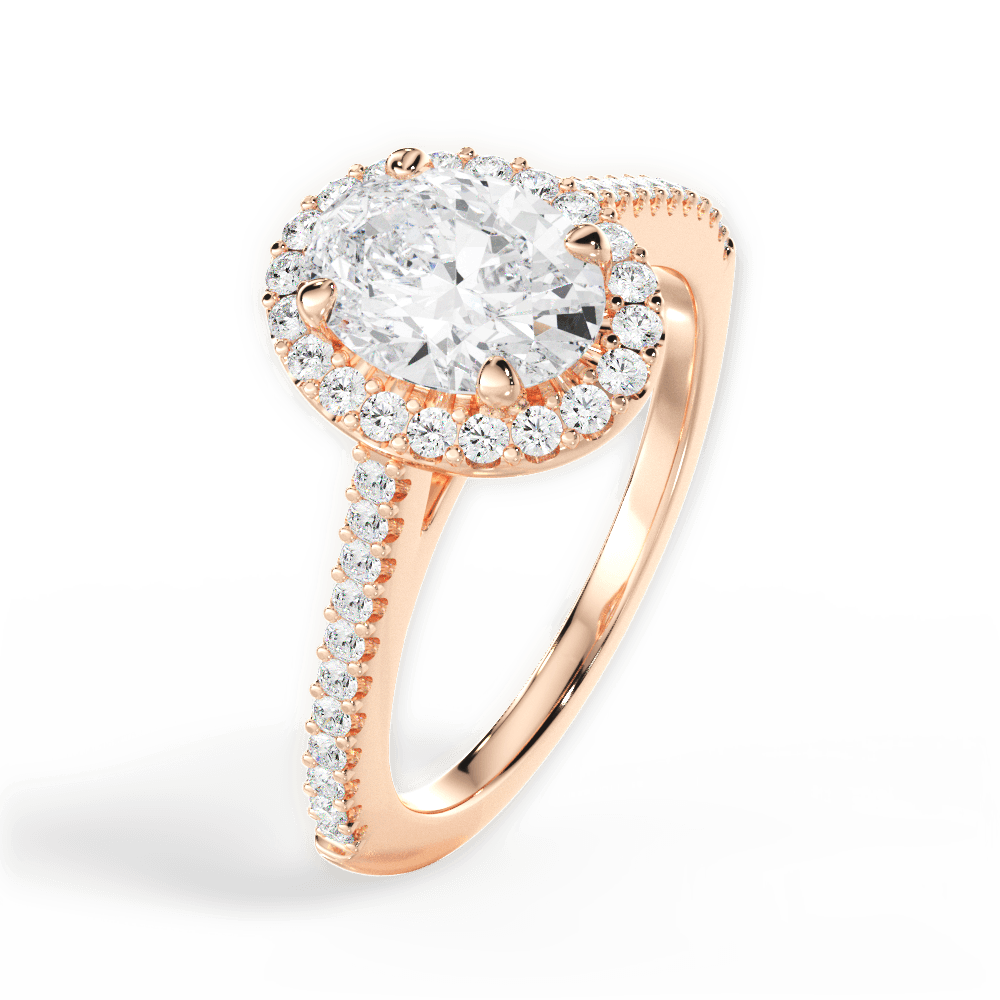 Jeanne Oval Cut Lab Grown Diamond 18Kt Rose Gold Engagement Ring - View 2