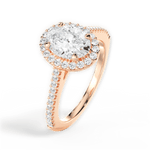 Jeanne Oval Cut Lab Grown Diamond 18Kt Rose Gold Engagement Ring - View 2