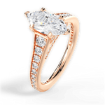 Leslie Marquise Cut Lab Grown Diamond 18Kt Rose Gold Engagement Ring - View 2