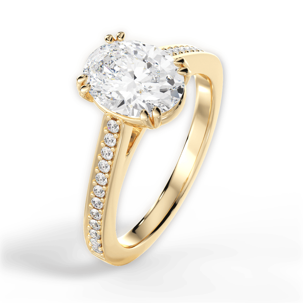 Denise Oval Cut Lab Grown Diamond 18Kt Yellow Gold Engagement Ring - View 4