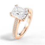 Denise Radiant Cut Lab Grown Diamond 18Kt Rose Gold Engagement Ring - View 2