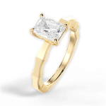 Aaliyah Radiant Cut Lab Grown Diamond 18Kt Yellow Gold Engagement Ring - View 4