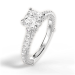 Lindsay Asscher Cut Lab Grown Diamond Platinum Engagement Ring - View 2