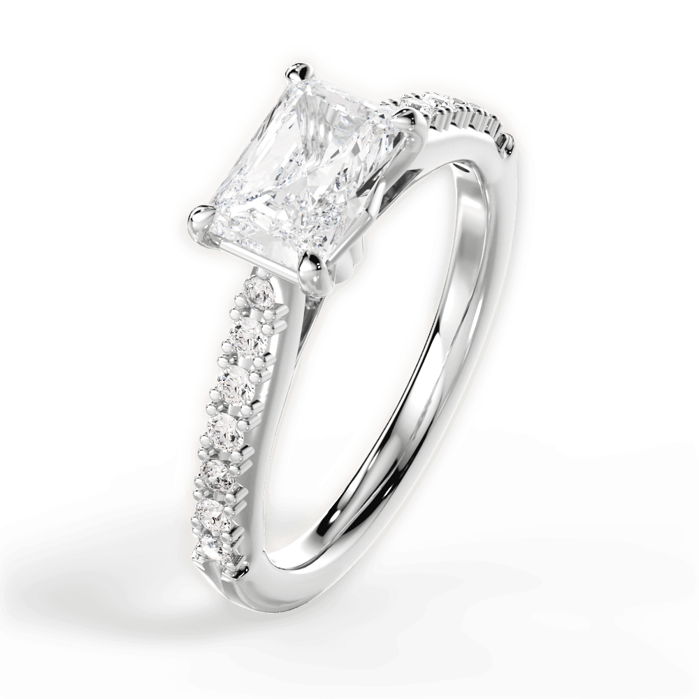 Diane Radiant Cut Lab Grown Diamond Platinum Engagement Ring - View 2