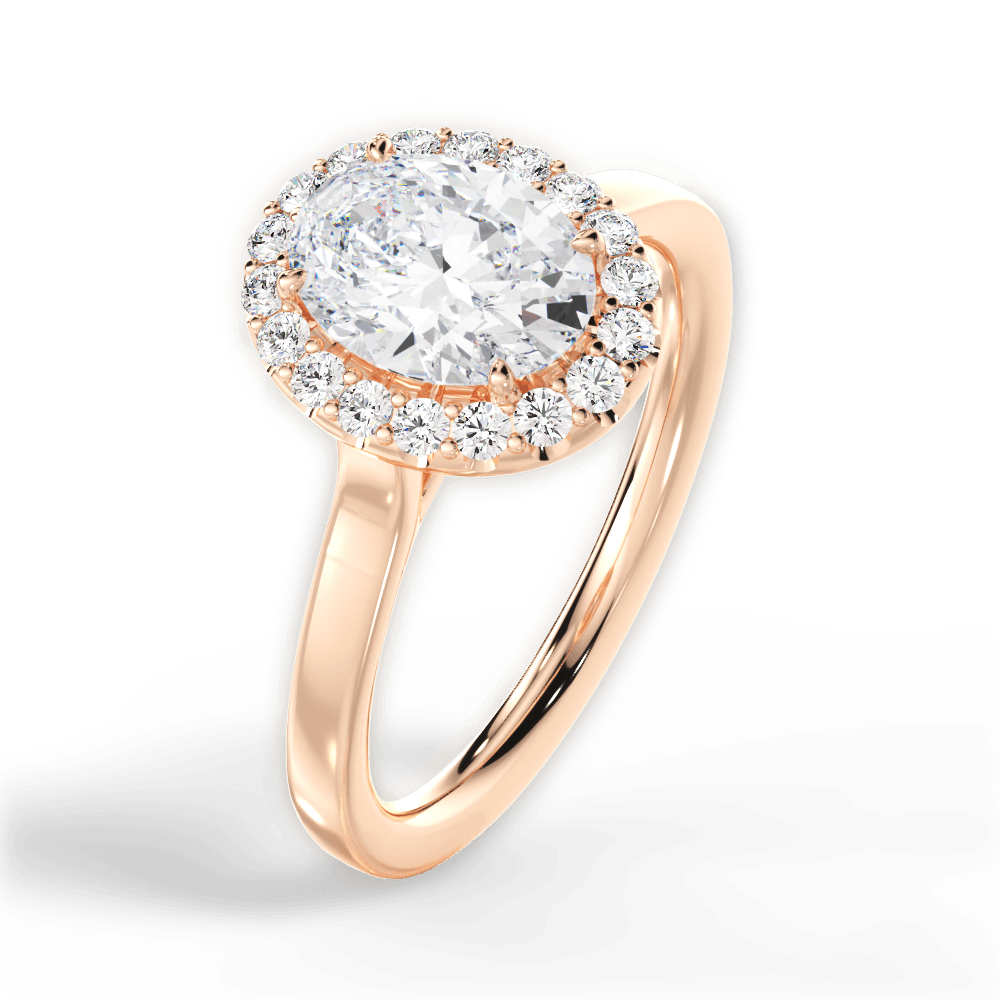Fiona Oval Cut Lab Grown Diamond 18Kt Rose Gold Engagement Ring - View 3