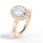 Fiona Oval Cut Lab Grown Diamond 18Kt Rose Gold Engagement Ring - View 3
