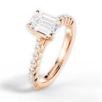 Dana Emerald Cut Lab Grown Diamond 18Kt Rose Gold Engagement Ring - View 4