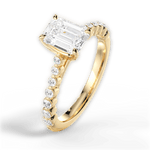 Dana Emerald Cut Lab Grown Diamond 18Kt Yellow Gold Engagement Ring - View 2