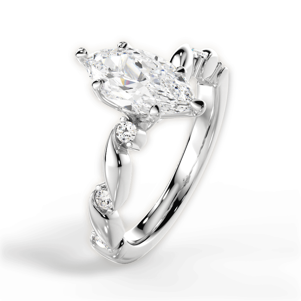 Emma Marquise Cut Lab Grown Diamond Platinum Engagement Ring - View 2