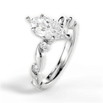 Emma Marquise Cut Lab Grown Diamond 18Kt White Gold Engagement Ring - View 2