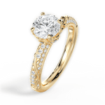 Josephine Round Cut Lab Grown Diamond 18Kt Yellow Gold Engagement Ring - View 4