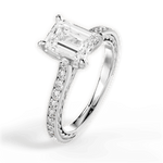 Gilda Emerald Cut Lab Grown Diamond 18Kt White Gold Engagement Ring - View 3