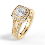 Mackenzie Princess Cut Lab Grown Diamond 18Kt Yellow Gold Engagement Ring - View 4