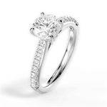 Elizabeth Round Cut Lab Grown Diamond 18Kt White Gold Engagement Ring - View 4
