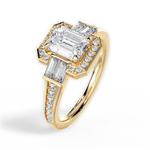 Katherine Emerald Cut Lab Grown Diamond 18Kt Yellow Gold Engagement Ring - View 3