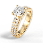 Kayla Cushion Cut Lab Grown Diamond 18Kt Yellow Gold Engagement Ring - View 2