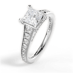 Leslie Princess Cut Lab Grown Diamond 14Kt White Gold Engagement Ring - View 4
