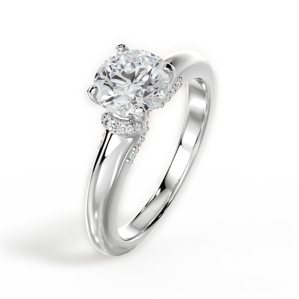 Florence Round Cut Lab Grown Diamond Platinum Engagement Ring - View 2