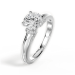 Florence Round Cut Lab Grown Diamond 14Kt White Gold Engagement Ring - View 2
