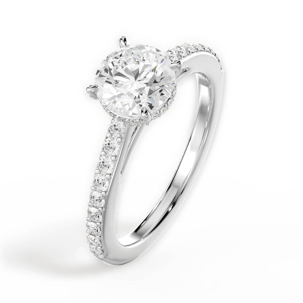 Joan Round Cut Lab Grown Diamond Platinum Engagement Ring - View 4