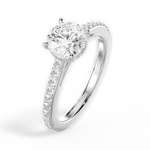 Joan Round Cut Lab Grown Diamond Platinum Engagement Ring - View 4