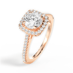 Jeanne Round Cut Lab Grown Diamond 18Kt Rose Gold Engagement Ring - View 2