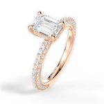 Madeline Emerald Cut Lab Grown Diamond 18Kt Rose Gold Engagement Ring - View 4