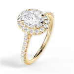 Leah Oval Cut Lab Grown Diamond 18Kt Yellow Gold Engagement Ring - View 4