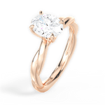 Bianca Oval Cut Lab Grown Diamond 18Kt Rose Gold Engagement Ring - View 3