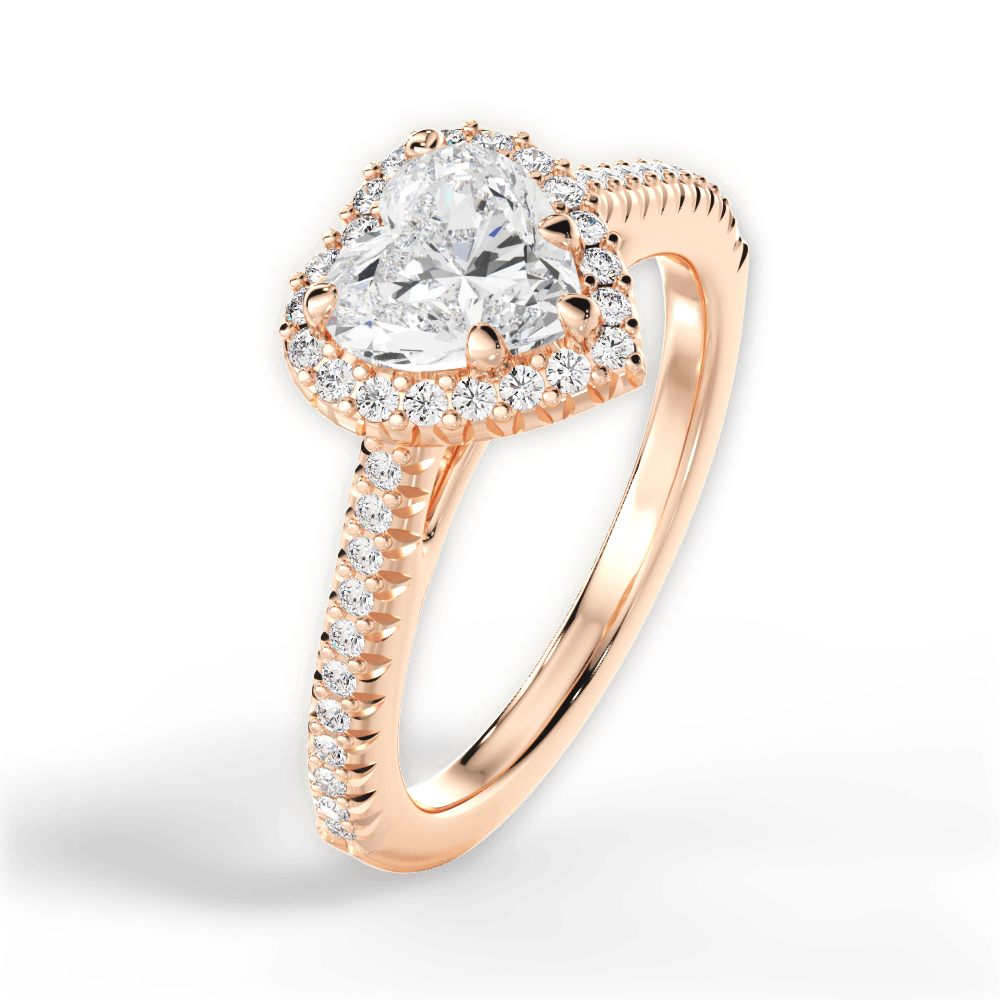 Jenny Heart Cut Lab Grown Diamond 18Kt Rose Gold Engagement Ring - View 2