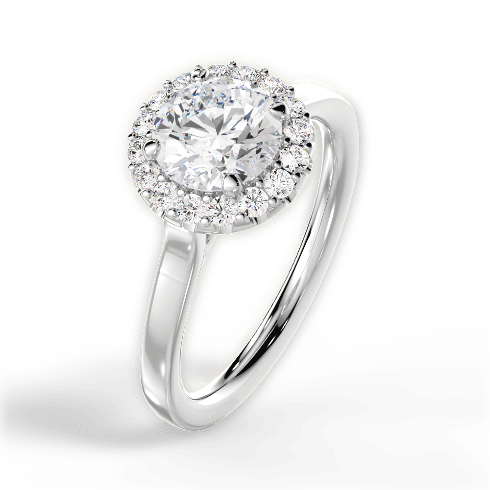 Fiona Round Cut Lab Grown Diamond Platinum Engagement Ring - View 2