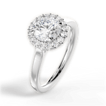 Fiona Round Cut Lab Grown Diamond 18Kt White Gold Engagement Ring - View 2