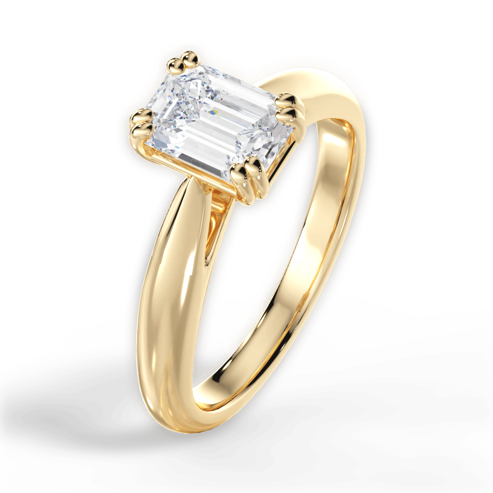 Gillian Emerald Cut Lab Grown Diamond 18Kt Yellow Gold Engagement Ring - View 2