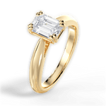 Gillian Emerald Cut Lab Grown Diamond 18Kt Yellow Gold Engagement Ring - View 2