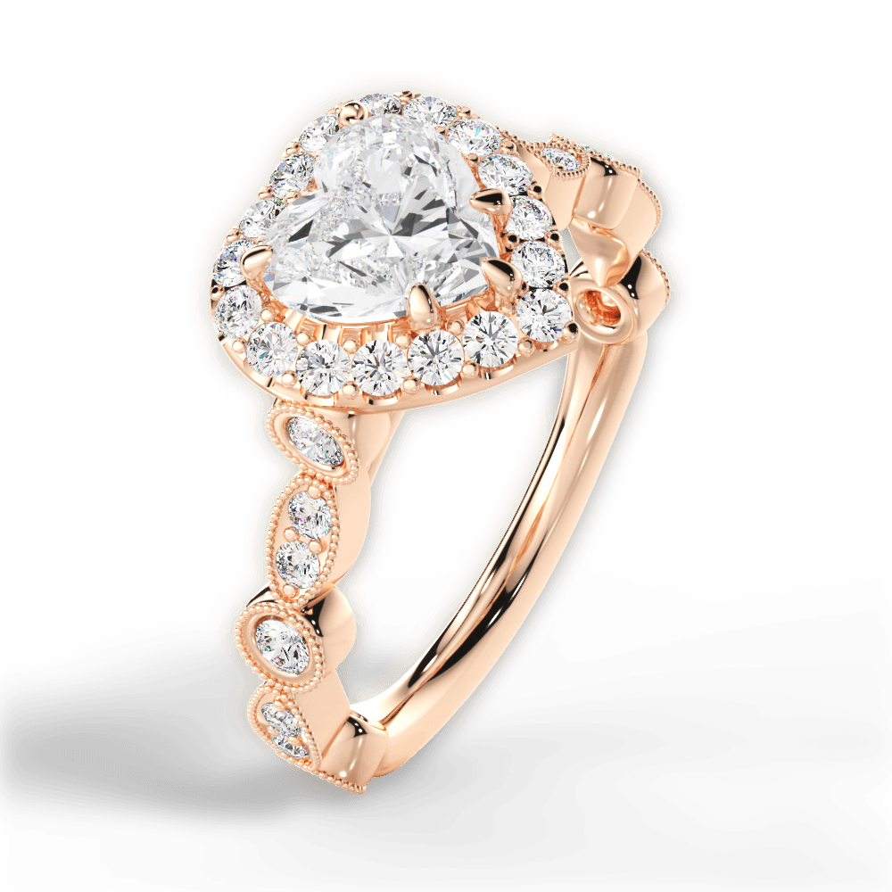 Irene Heart Cut Lab Grown Diamond 18Kt Rose Gold Engagement Ring - View 2