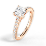 Frances Asscher Cut Lab Grown Diamond 18Kt Rose Gold Engagement Ring - View 2
