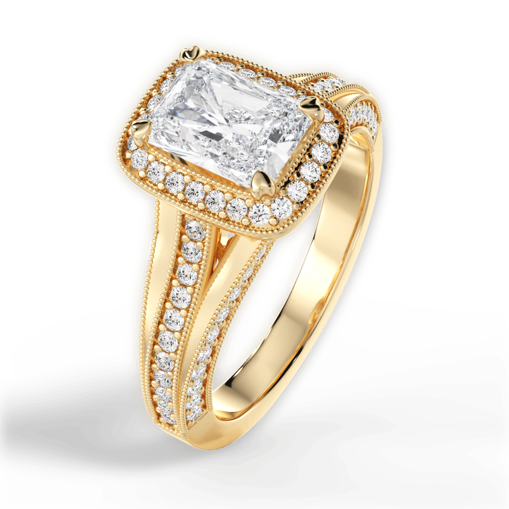 Lillian Radiant Cut Lab Grown Diamond 18Kt Yellow Gold Engagement Ring - View 3
