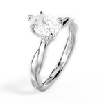 Bianca Pear Cut Lab Grown Diamond 18Kt White Gold Engagement Ring - View 4