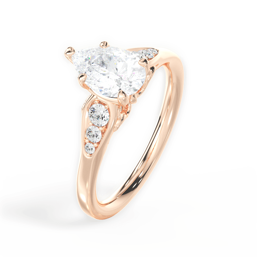 Cecilia Pear Cut Lab Grown Diamond 18Kt Rose Gold Engagement Ring - View 4