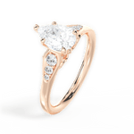 Cecilia Pear Cut Lab Grown Diamond 18Kt Rose Gold Engagement Ring - View 4