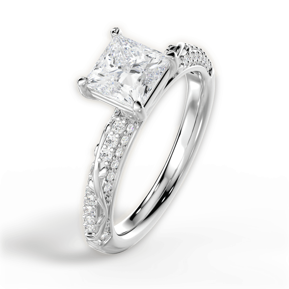 Gloria Princess Cut Lab Grown Diamond Platinum Engagement Ring - View 4