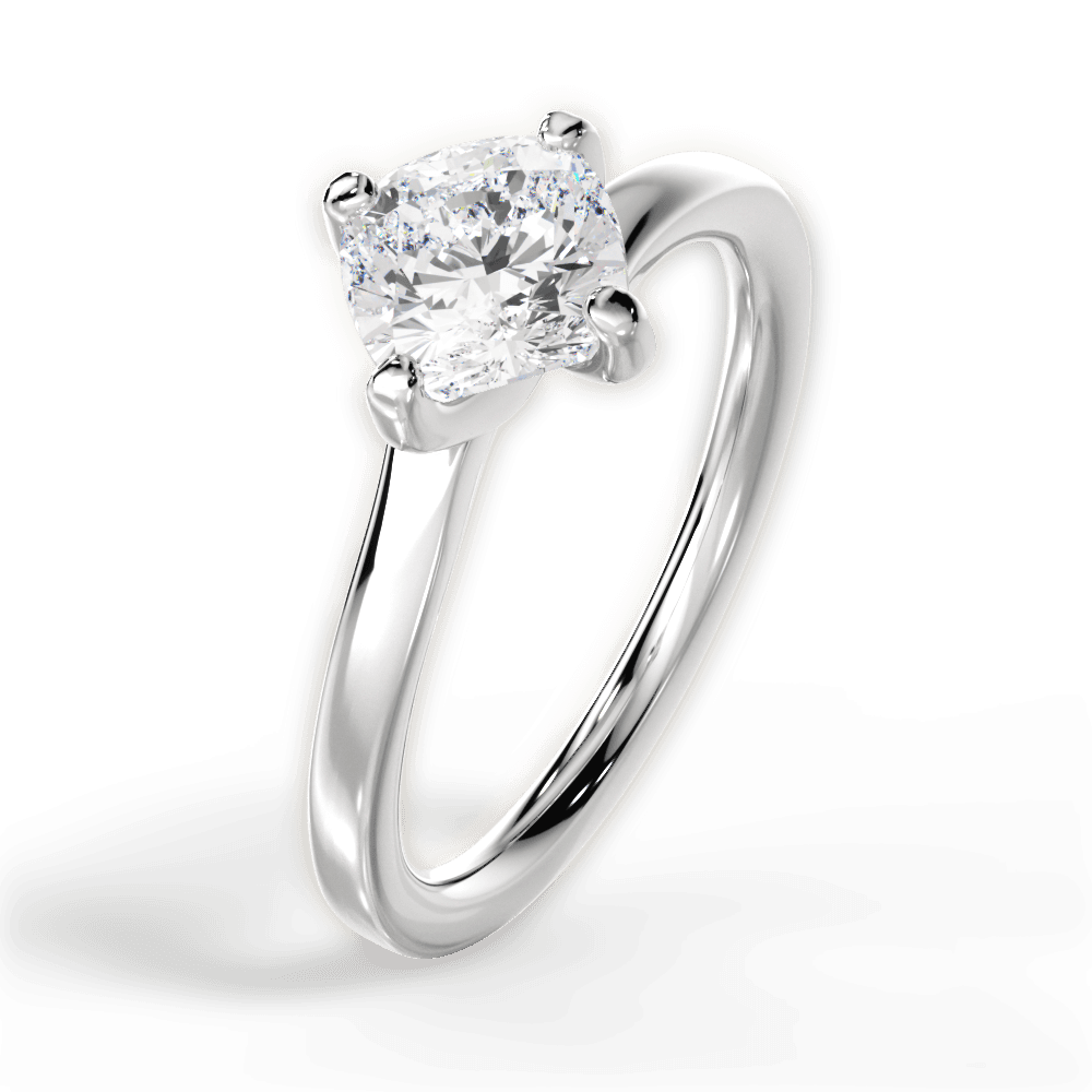 Ashley Cushion Cut Lab Grown Diamond Platinum Engagement Ring - View 3